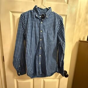 GAP Men's Blue Plaid Button-Down Shirt